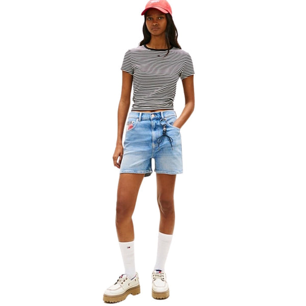 BERMUDA TOMMY JEANS MOM RWB MUJER