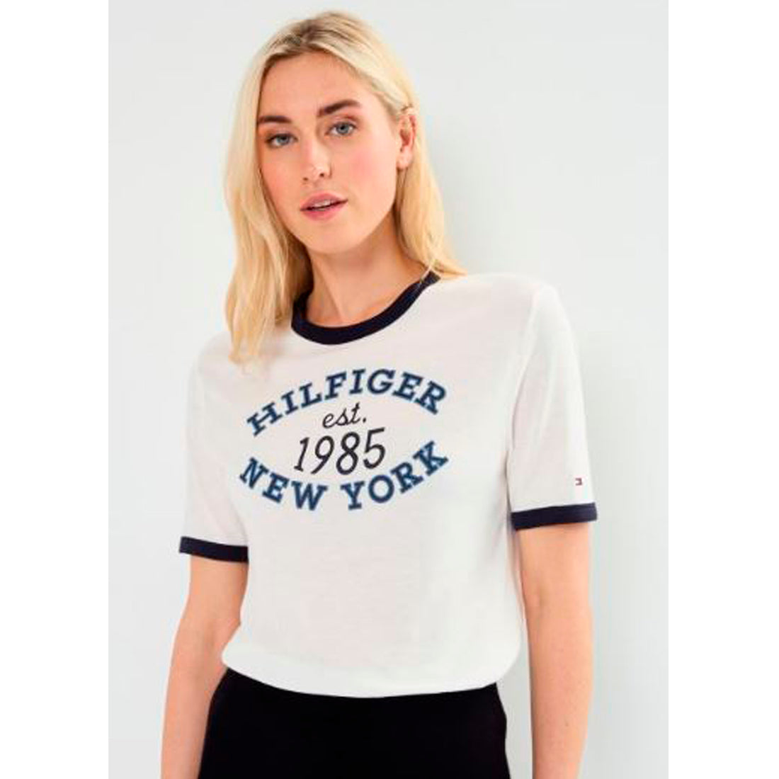 CAMISETA TOMMY HILFIGER  VARSITY RINGER MUJER