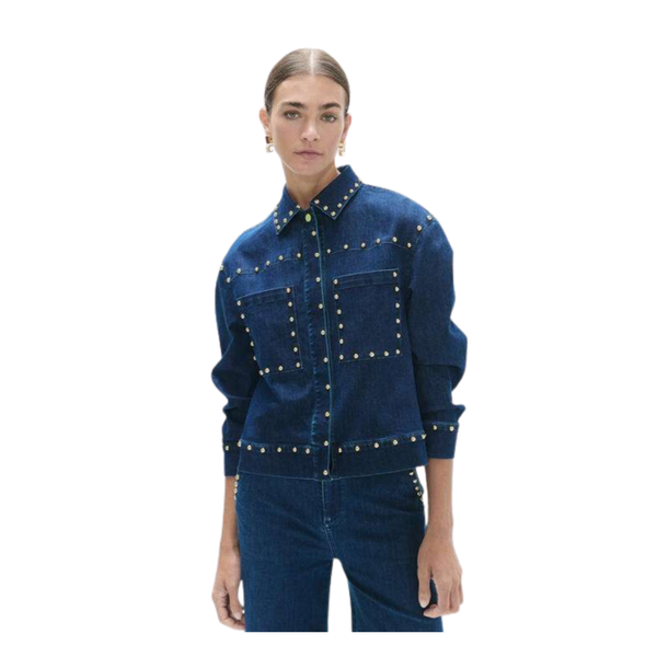 CHAQUETA LOLA CASADEMUNT DENIM TACHAS MUJER