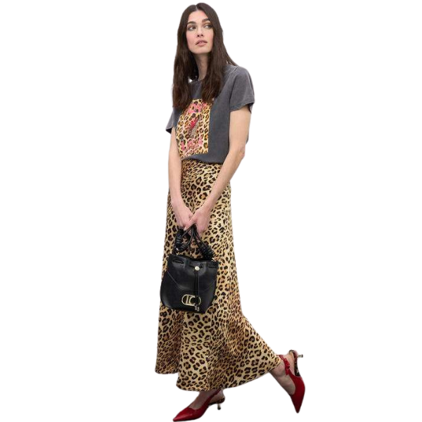 FALDA LOLA CASADEMUNT SATEN ANIMAL MUJER