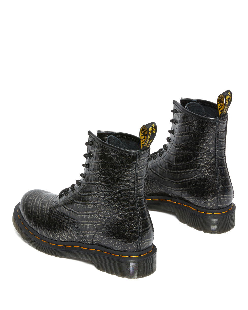 BOTAS  DR. MARTENS 1460 GUN METAL EMBSS MUJER