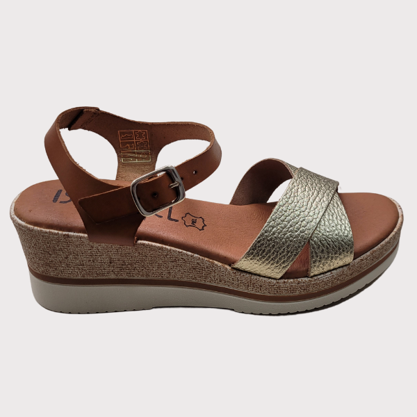 ZAPATO ISSA MIEL CUÑA MEDIA PIEL MUJER