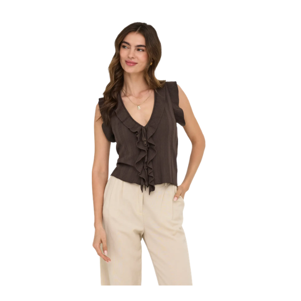 TOP ONLY ONLNELLY SL V-NECK STRING MUJER