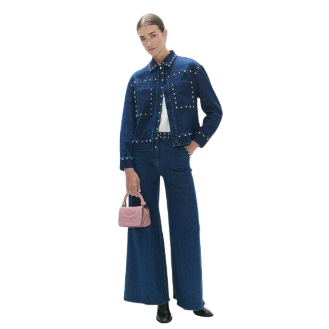 CHAQUETA LOLA CASADEMUNT DENIM TACHAS MUJER