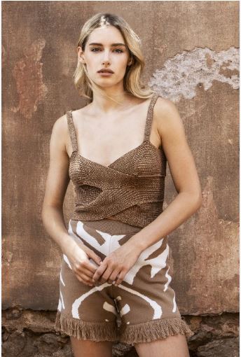 TOP AGGEL OTTON-LUREX RIBBED MUJER