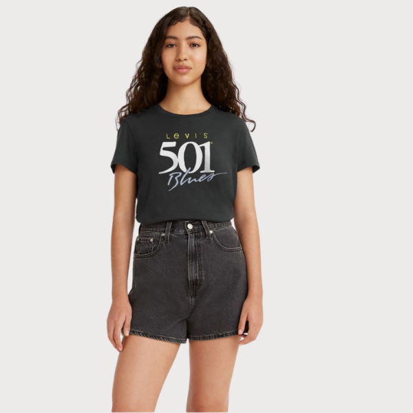 CAMISETA LEVI'S® THE PERFECT 501 BLUES BLACK MUJER