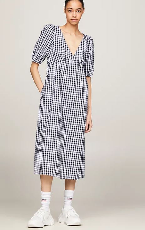 VESTIDO TOMMY JEANS GINGHAM MIDI MUJER