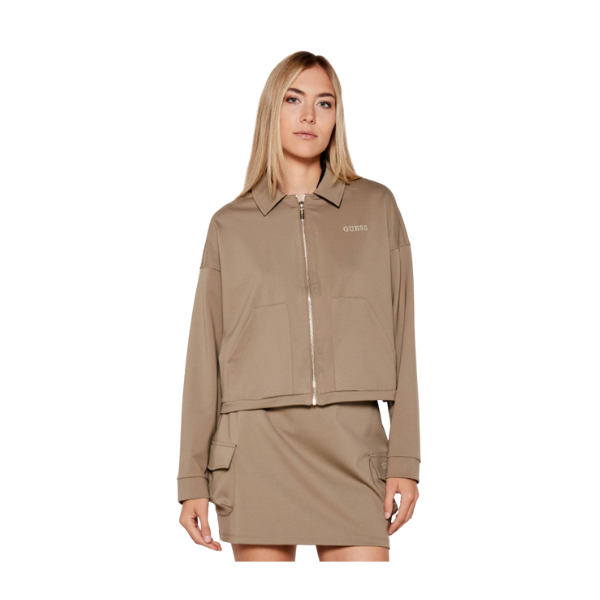 CHAQUETA GUESS CARLA CROP ZIP MUJER