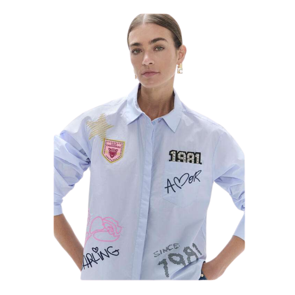 CAMISA LOLA CASADEMUNT POPELIN PARCHES MUJER
