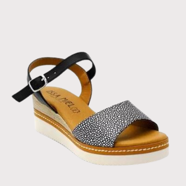 ZAPATO ISSA MIEL CUÑA  PIEL MUJER