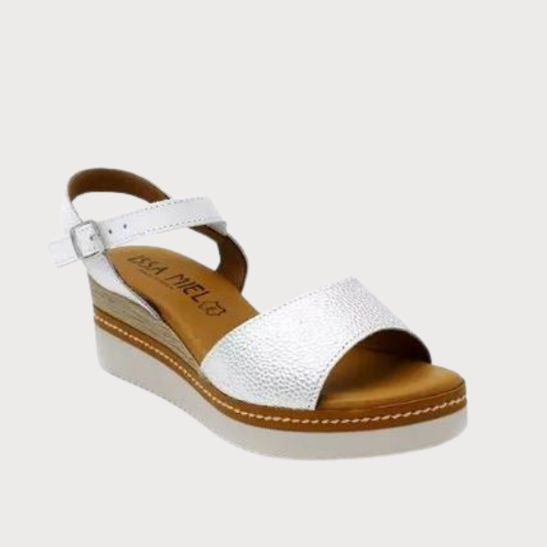 ZAPATO ISSA MIEL CUÑA  PIEL MUJER