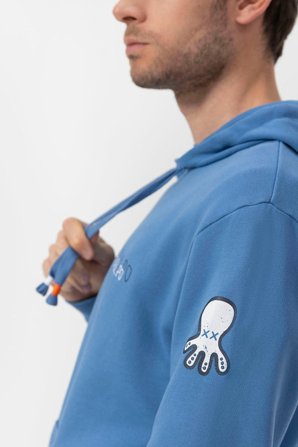 SUDADERA ELPULPO CAPUCHA LOGO TRIPLE HOMBRE