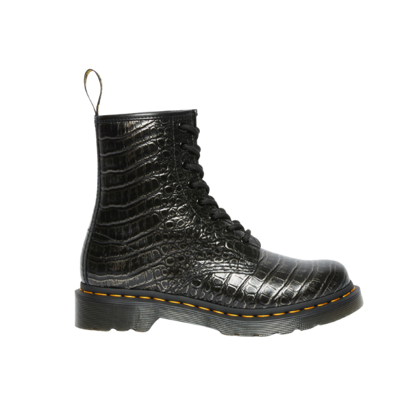 BOTAS  DR. MARTENS 1460 GUN METAL EMBSS MUJER