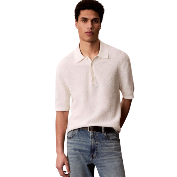 POLO CALVIN KLEIN COTTON WAFFLE HOMBRE