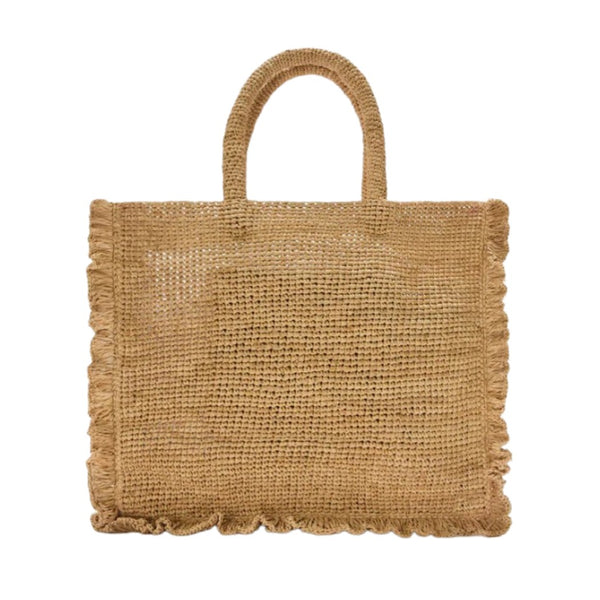 BOLSO SAINT BARTH RAFFIA VOLANT MIDI MUJER