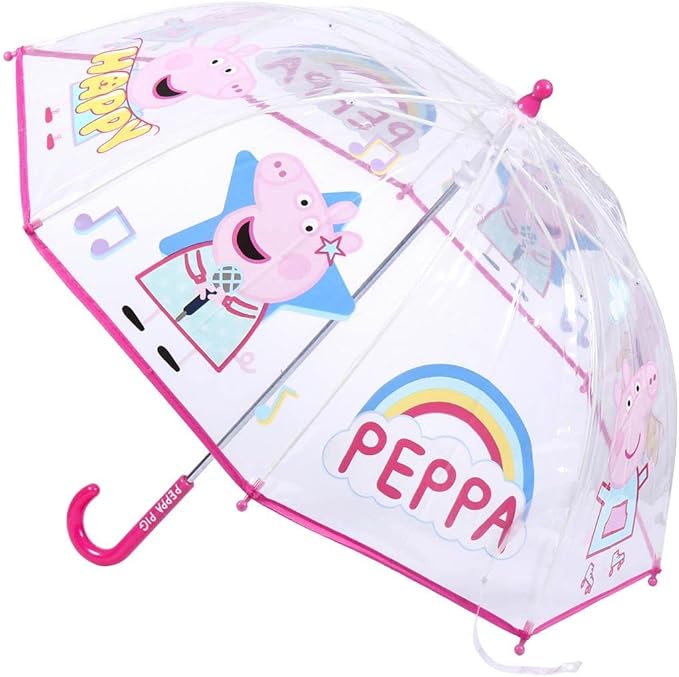 PARAGUAS MANUAL POE BURBUJA PEPPA PIG