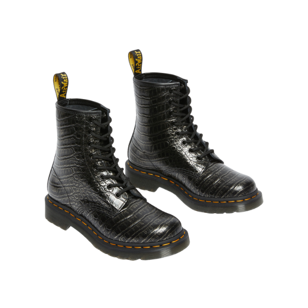 BOTAS  DR. MARTENS 1460 GUN METAL EMBSS MUJER