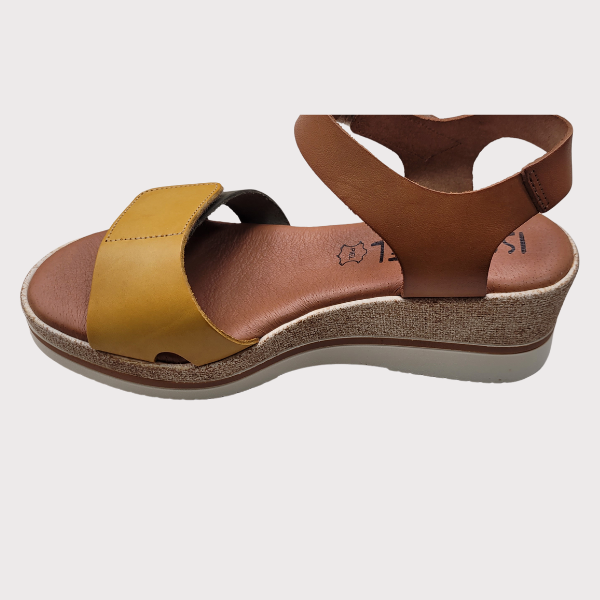 ZAPATO ISSA MIEL CUÑA MEDIA PIEL MUJER