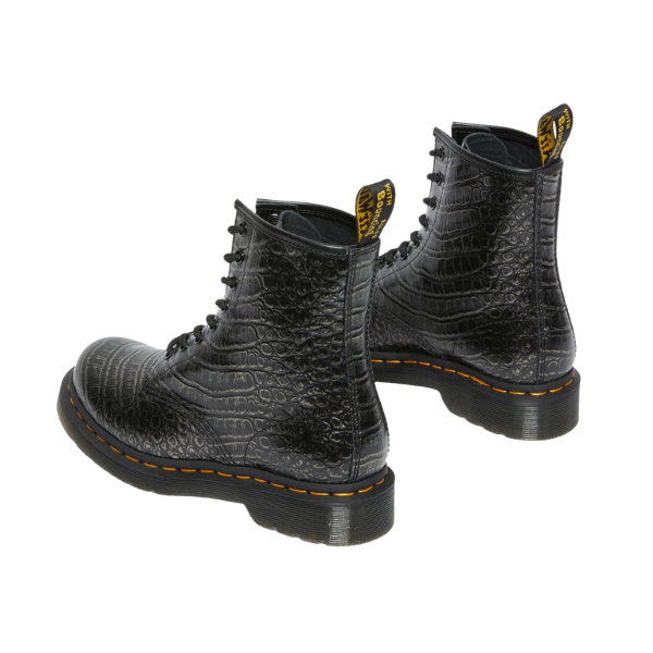 BOTAS  DR. MARTENS 1460 GUN METAL EMBSS MUJER