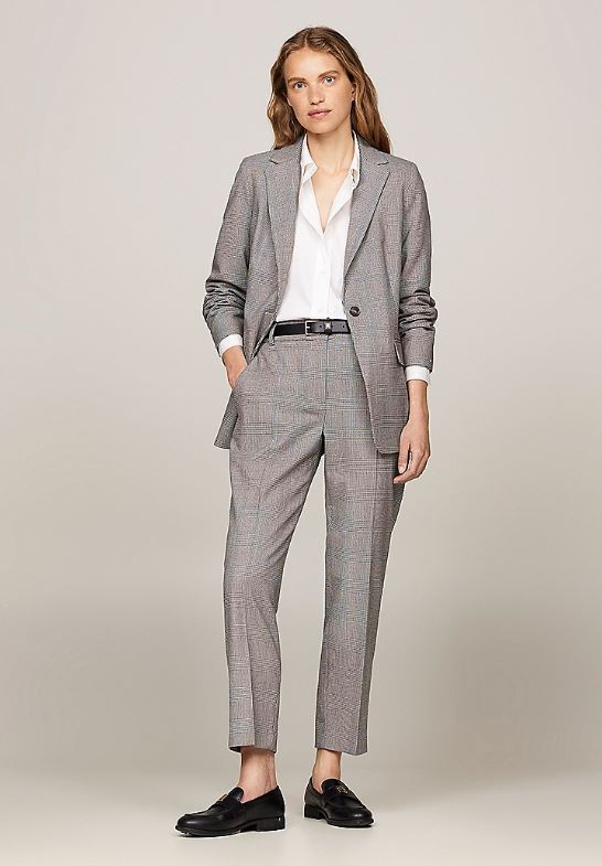 PANTALON TOMMY HILFGER POW CHECK SLIM MUJER