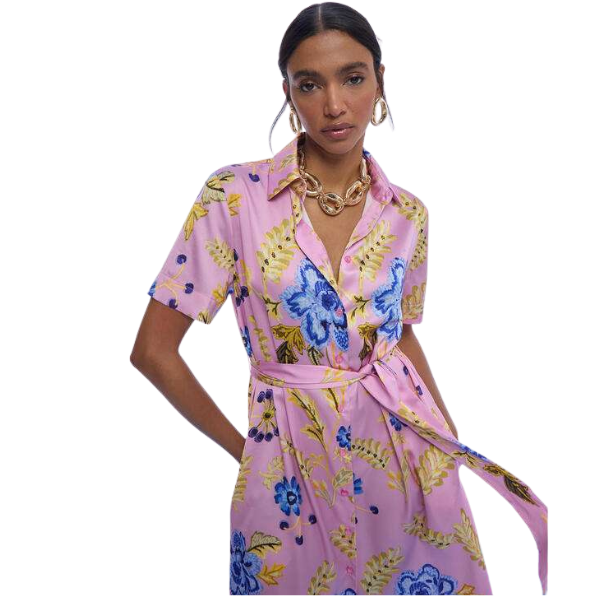 VESTIDO LOLA CASADEMUNT SATEN FLORAL MUJER