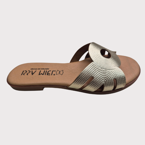 SANDALIA  ISSA MIEL PLANO GRABADA MUJER