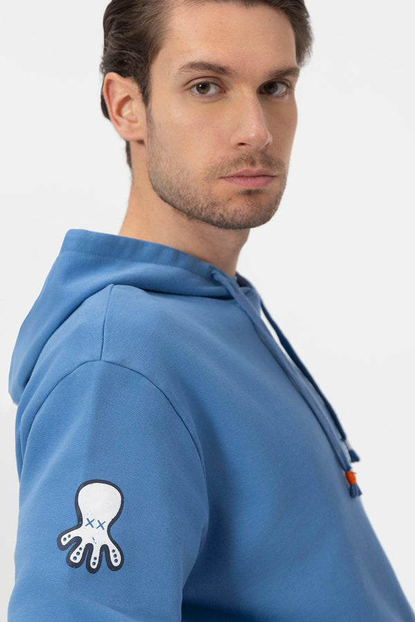 SUDADERA ELPULPO CAPUCHA LOGO TRIPLE HOMBRE