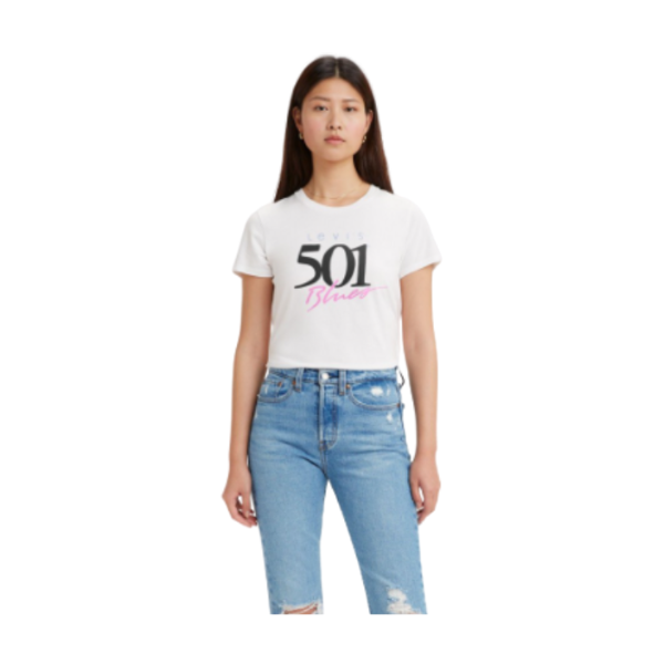 CAMISETA LEVI'S® THE PERFECT 501 BLUES WHITE MUJER