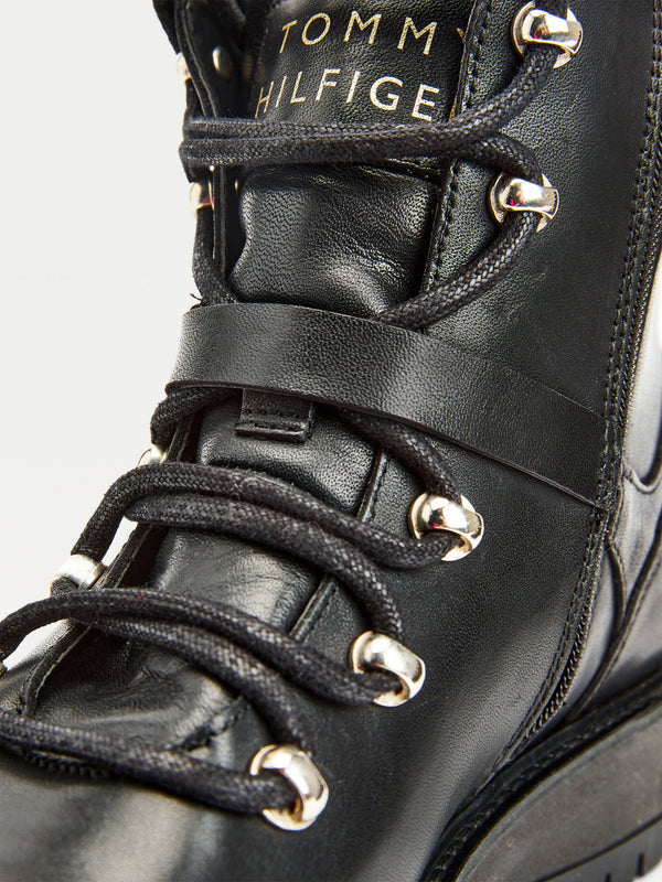 BOTA LEATHER FLAT TOMMY HILFIGER MUJER