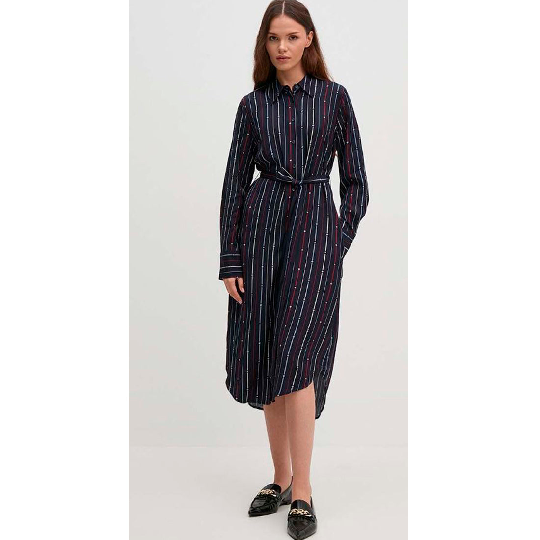 VESTIDO TOMMY HILFIGER FOULARD KNEE MUJER