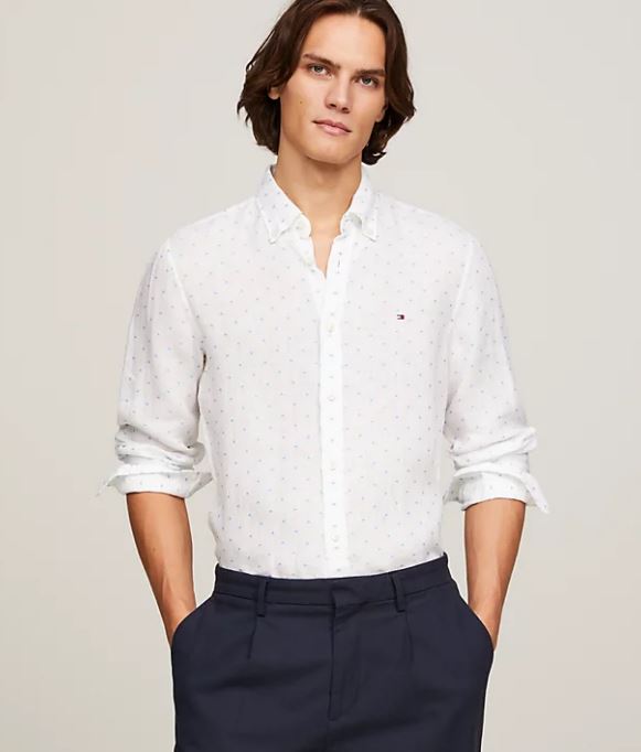CAMISA TOMMY HILFIGER LINEN FIL COUPE HOMBRE