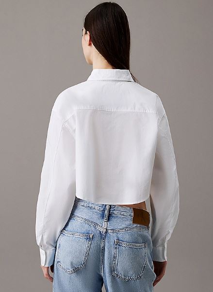 CAMISA CALVIN KLIEN LABEL CROPPED MUJER