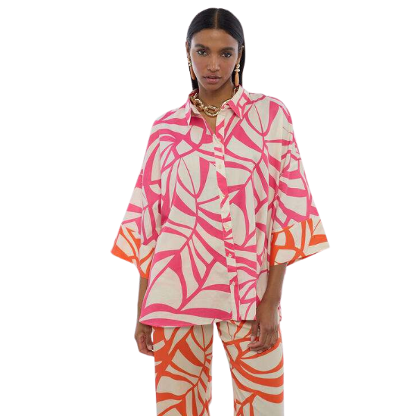 CAMISA LOLA CASADEMUNT PRINT HOJAS MUJER