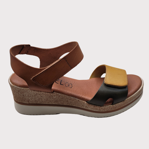 ZAPATO ISSA MIEL CUÑA MEDIA PIEL MUJER