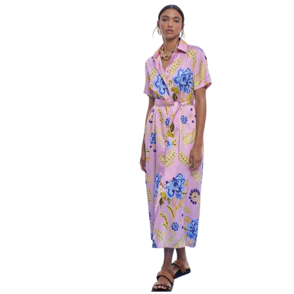 VESTIDO LOLA CASADEMUNT SATEN FLORAL MUJER