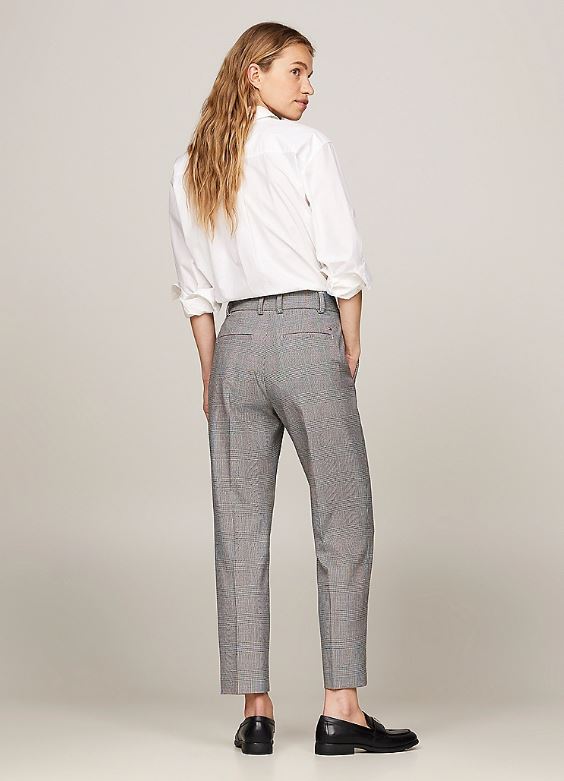 PANTALON TOMMY HILFGER POW CHECK SLIM MUJER