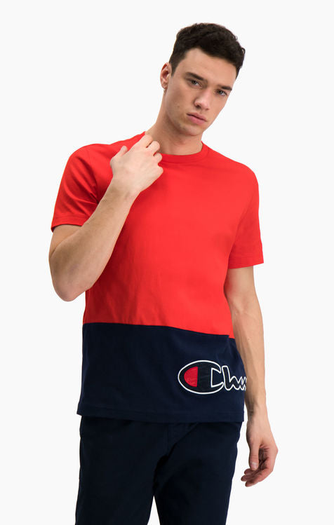 Camiseta con logo envolvente de color block