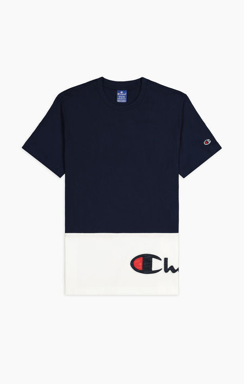 Camiseta Champion con logo envolvente de color block