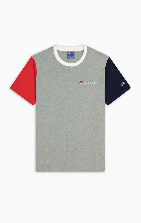 Camiseta de manga corta en color block en contraste